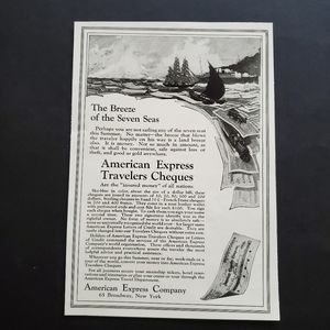 American Express  Original Print Magazine Advertisement From 1921